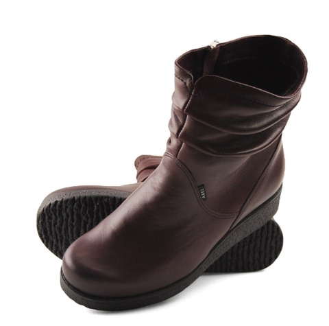 Axel 4092 rubinowe skórzane botki