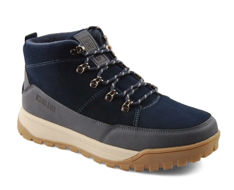 Big Star SS174264 granatowe skórzne trapery