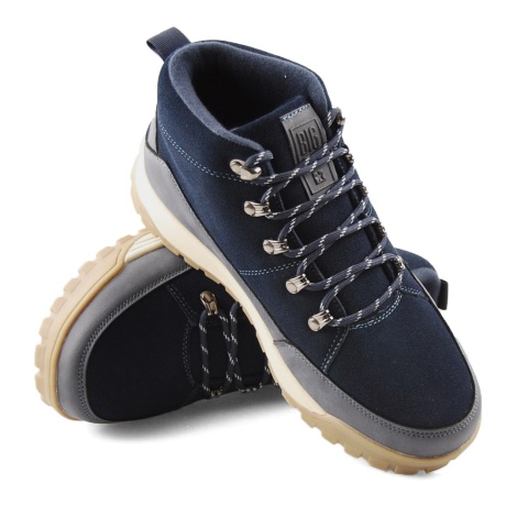 Big Star SS174264 granatowe skórzne trapery