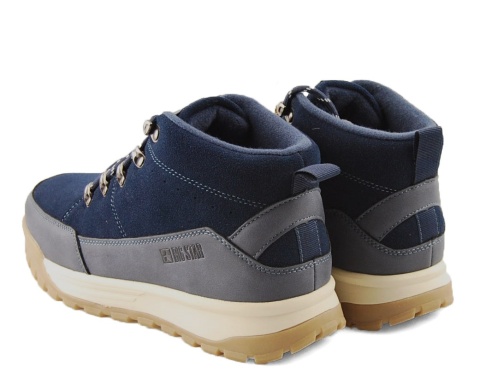 Big Star SS174264 granatowe skórzne trapery