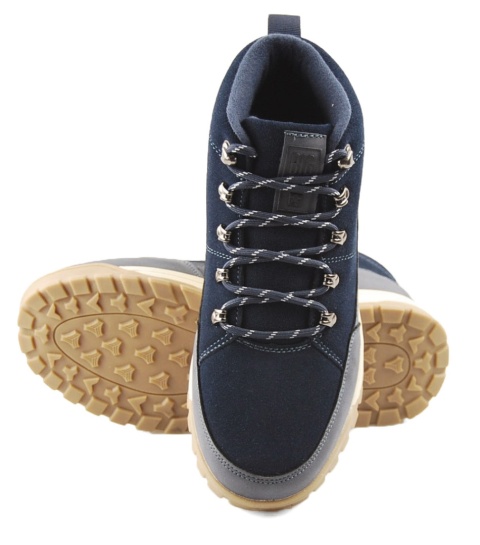 Big Star SS174264 granatowe skórzne trapery