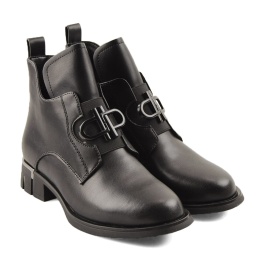 Filippo DBT7191 czarne skórzane botki