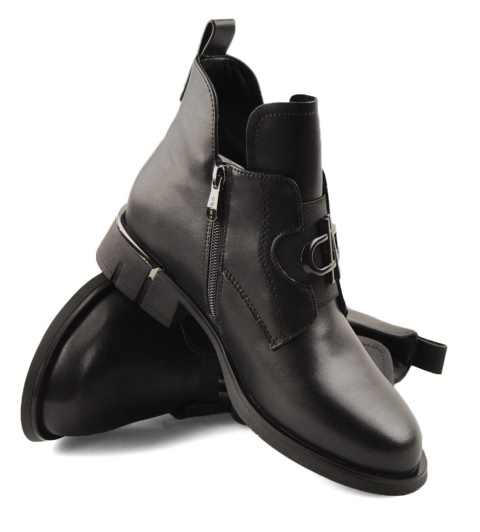 Filippo DBT7191 czarne skórzane botki