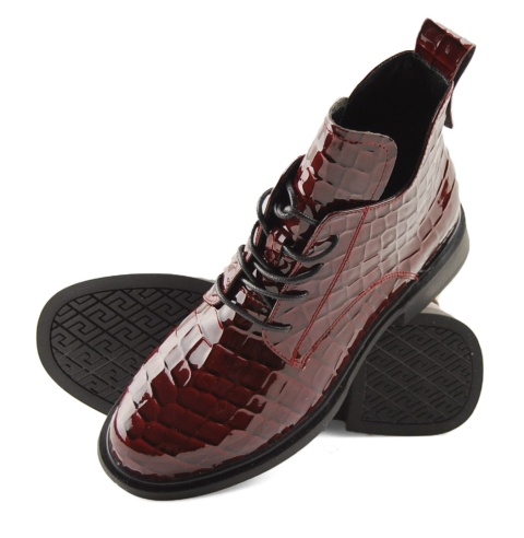 Filippo DBT7239 bordowe skórzane trzewiki