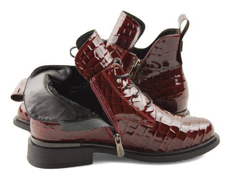 Filippo DBT7239 bordowe skórzane trzewiki