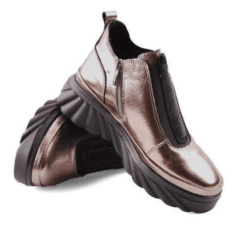 Filippo DBT7426 metaliczne skórzane półbuty