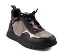 Filippo DP7406 szaro-czarne skórzane sneakersy