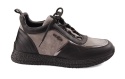 Filippo DP7406 szaro-czarne skórzane sneakersy
