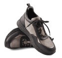 Filippo DP7406 szaro-czarne skórzane sneakersy