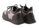 Filippo DP7406 szaro-czarne skórzane sneakersy