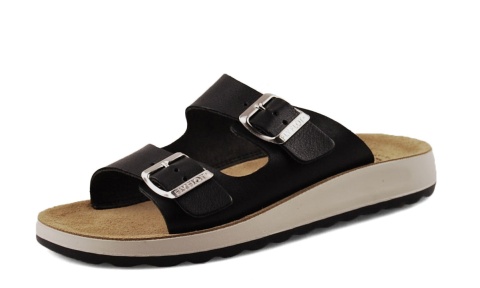 Fly Flot 77G64 czarne skórzane klapki