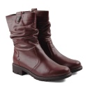 Galant 700 bordowe skórzane botki