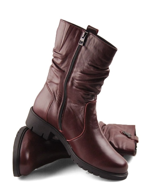 Galant 700 bordowe skórzane botki
