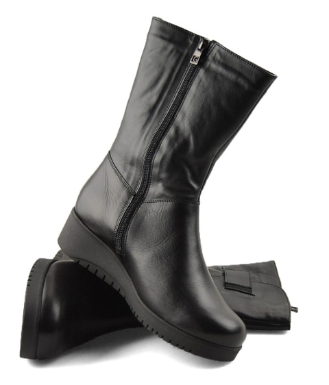 Galant 710 czarne skórzane botki