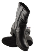 Galant 725 czarne skórzane botki