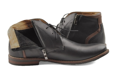 Iguana 097-784 czarne skórzane trzewiki