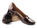 Jaromin 7772 brązowe skórzane półbuty w panterkę