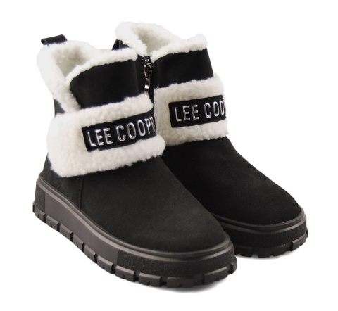 Lee Cooper LCJ-25-01-3740L czarne skórzane śniegowce Lee Cooper LCJ-25-01-3740L czarne skórzane śniegowce