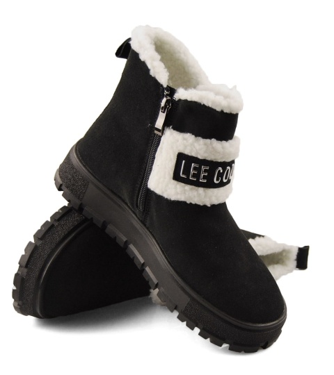 Lee Cooper LCJ-25-01-3740L czarne skórzane śniegowce Lee Cooper LCJ-25-01-3740L czarne skórzane śniegowce