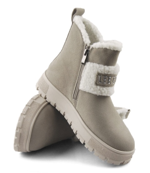 Lee Cooper LCJ-25-01-3739L szare skórzane śniegowce Lee Cooper LCJ-25-01-3739L szare skórzane śniegowce