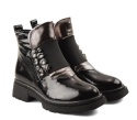 Loretta Vitale C3874B czarne skórzane botki