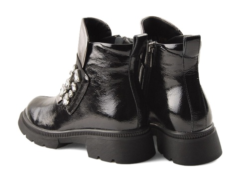 Loretta Vitale C3874B czarne skórzane botki