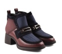 Maciejka A6747-23/00-8 bordowo-granatowe skórzane botki