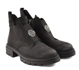 Olivetti B-251A czarne skórzane botki