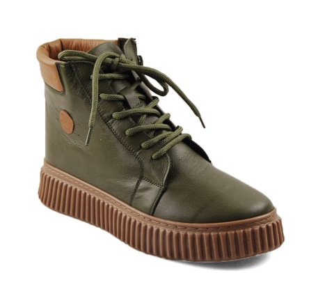 T.Sokolski BAY Z-7 zielone skórzane botki