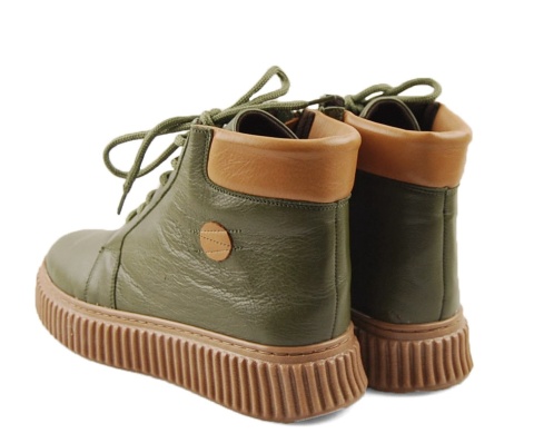 T.Sokolski BAY Z-7 zielone skórzane botki