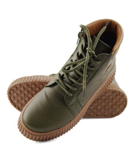 T.Sokolski BAY Z-7 zielone skórzane botki