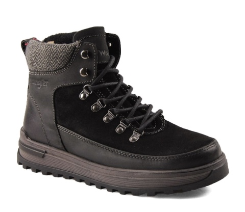 Wrangler 20253030.25Y czarne skórzane trapery